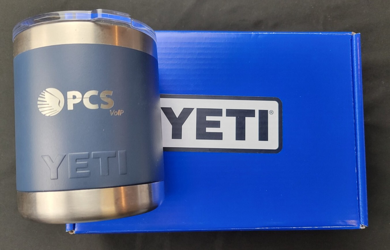 yeti travel coffee cup Blue PCS VolP Advertising New with box and