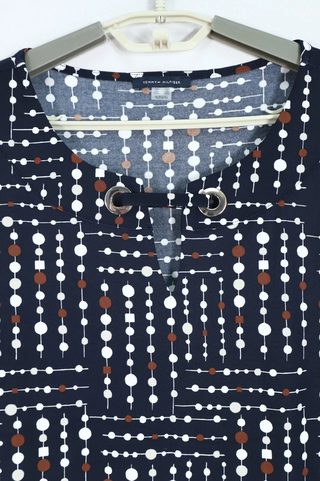 Camiseta sin mangas TOMMY HILFIGER para mujer elástica de poliéster geométrica multicolor talla XL Foto 4 de 4