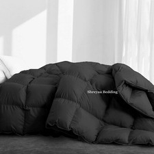 Deluxe Luxury Comforter Down Alternative 100% Cotton Gray Solid