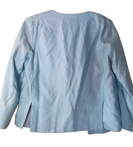 Vintage 60er Jahre Elinor Gay Original blau Schichtkleid mit Jacke Perlen Kragen Gr. Med - Bild 10 von 12