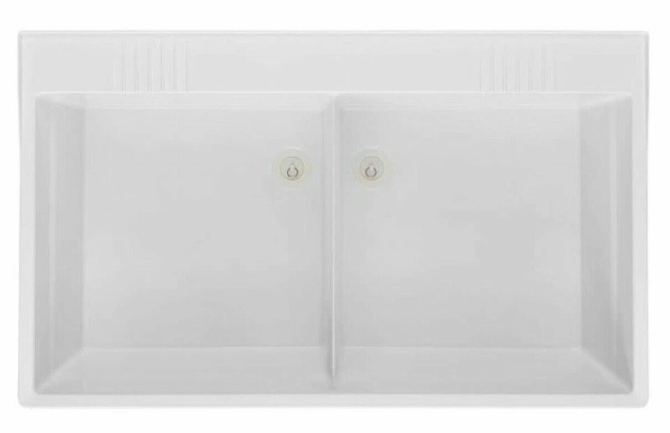 美国标准实用水槽夹具型号:FLTDII 菲亚特 40 英寸白色支腿安装 — 第 3/4 张图片