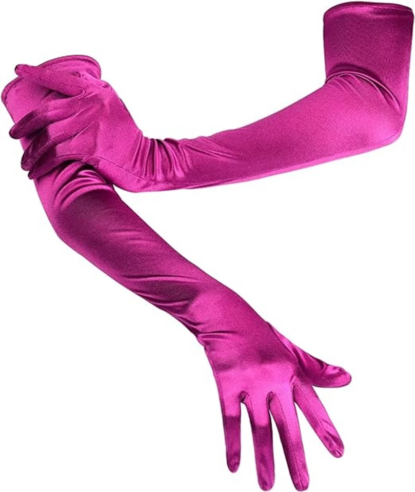GUANTES DE ÓPERA EXTRA LARGOS Barbie Fiesta Princesa Disfraz Juegos con disfraces Mujeres-ROSA Foto 2 de 4