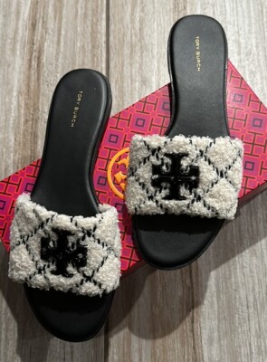 Tory Burch Everly Slide Black White