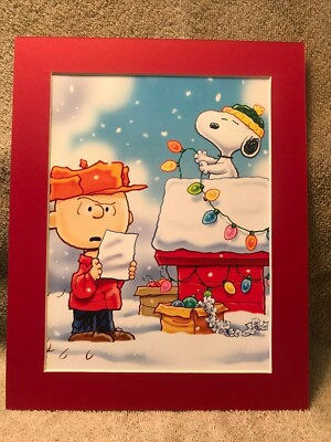 Charlie Brown Snoopy Peanuts 8 X 10 Mat Print Dog House Decoration Contest New Ebay