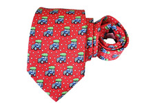KID'S VINEYARD VINES TIE RED/CAR PRINT Width: 3.25" Length: 49"
