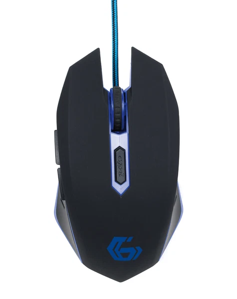 GAMING MOUSE 6 BUTTON BLUE WIRED OPTICAL ADJUSTABLE GEMBIRD MOUSE 2400 DPI - Image 2 of 3
