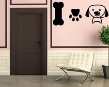 Wall Stickers Vinyl Decal Trail Dog Puppy Love Pets Bone (ig255)