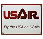 VINTAGE USAIR LINES PORCELAIN SIGN OIL GAS AVIATION HANGAR PLANE AIRPORT