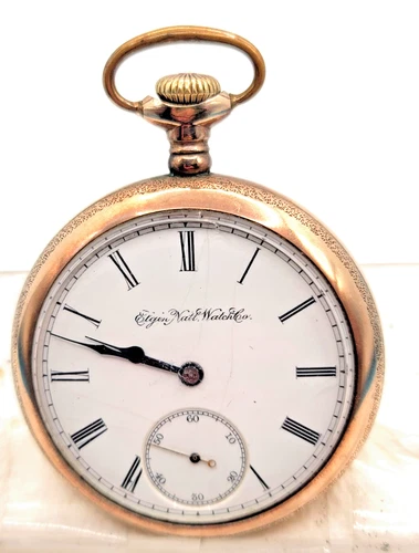 Antique 1890 ELGIN Open Face Pocket Watch Movement - 7 J-18 S ! RUN GREAT!