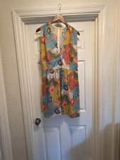 Cameo Floral Patchwork Dress Size L Sleeveless V-Neck