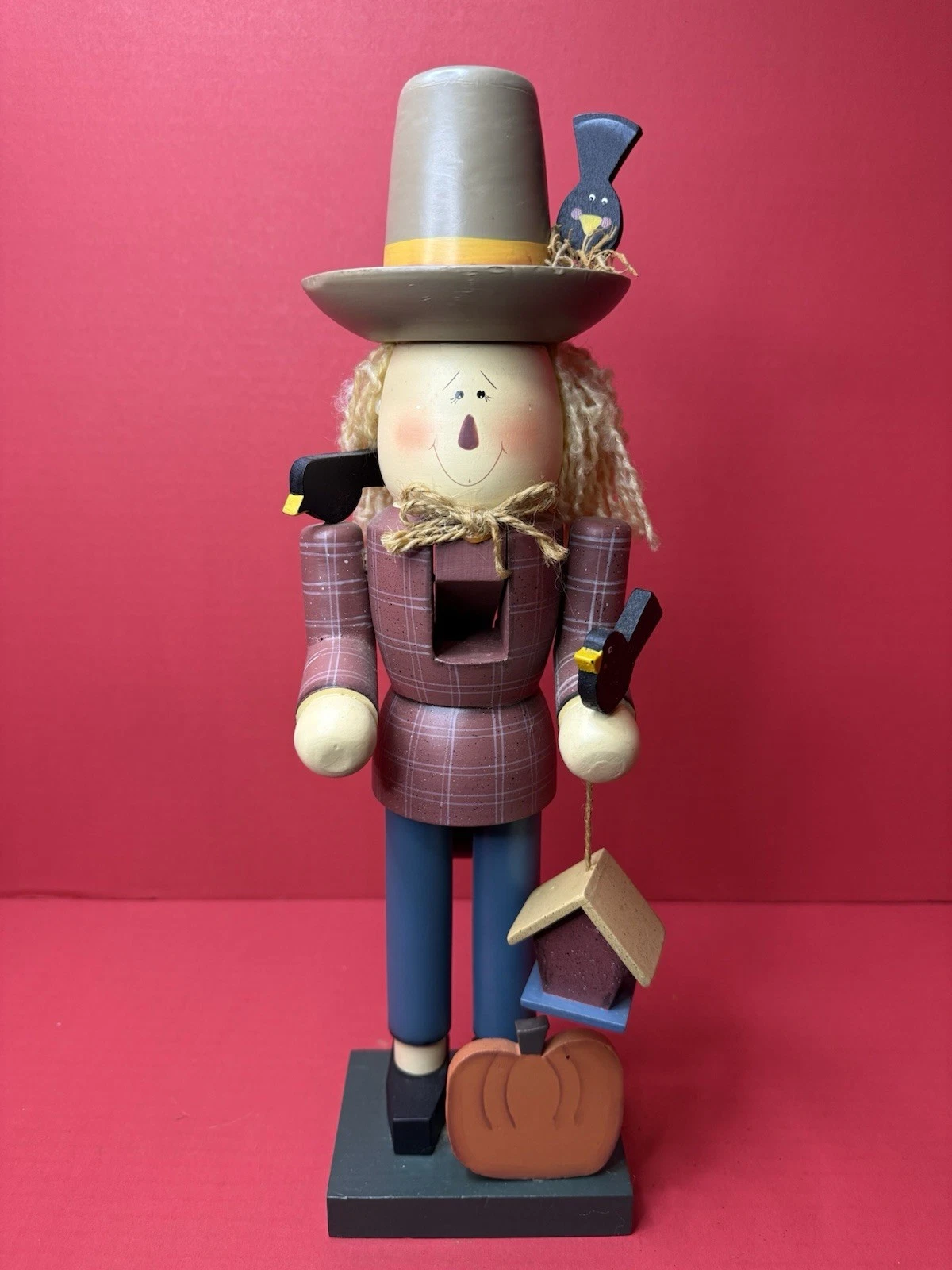 Wood Scarecrow Halloween Nutcracker 15 Inch New