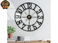 Wanduhr, Batteriebetrieben, Leise, Nicht Tickend, Modern, Rustikal, Metall,