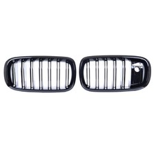 Set Doppelsteg K�HLERGRILL Glanz Schwarz passt Passend f�r BMW X5 F15 X6 F16 mit