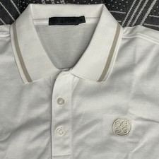 G/FORE Polo Shirt Golf White Jersey Performance Tennis Nylon Sportswear Men Sz M