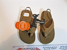 Wonder Nation Boys Brown Flip Flops/Sandals Size 11-12 New With Tags