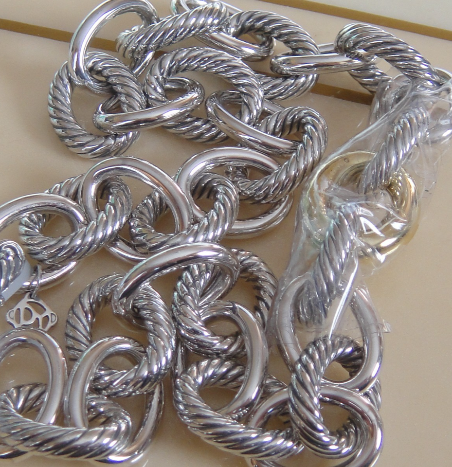 2300 DAVID YURMAN 18K,SILVER EXTRA LARGE OVAL LINK NECKLACE | eBay