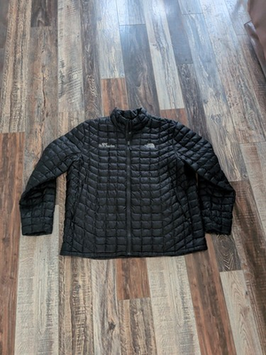 #ad The North Face ThermoBall Jacket Men’s Size 2XL Black Insulated Quilted Full Zip $89.99