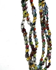 Necklace  Multi Color Gemstone 3 Strand Confetti Torsade Necklace Zad
