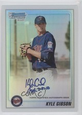 2010 Bowman Chrome Prospects Refractor 398/500 Kyle Gibson #BCP202 Auto 1d9