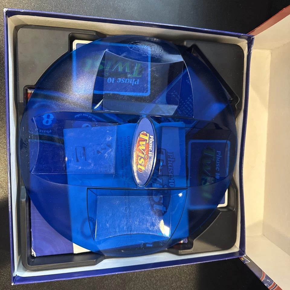 Phase 10 Twist Board Game Rummy Card Game Mattel 2008 Near Complete Missing 3 Pc - Image 3 of 4