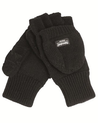 Klapp- Handschuhe Thinsulate,Fingerlinge, schwarz -NEU-