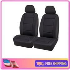 Auto Drive 2 Piece Low Back Memory Foam Car Seat Cover Universal Fit Black