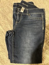 Maurices Women's Blue Straight Leg Jeans Stretch 5-Pocket Denim