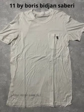 11 by Boris Bidjan Saberi Long T-Shirt White Logo Embroidery