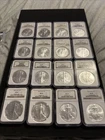 Lot of 16 Mixed Date Silver American Eagles Graded NGC MS 69 16 Ounces