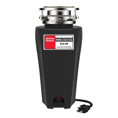 American Standard 10-US-AS-7-SL Garbage Disposal Anti-Jam 3/4 HP Slim Line Black