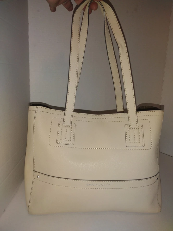 Bolsa satchel de couro bege genuíno B. Makowsky com bolsa removível com estampa de animais - Imagem 2 de 4