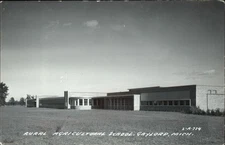 RPPC Gaylord Michigan Agricultural School unused vintage real photo postcard