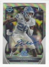 2022 Bowman U University /499 TONY GRIMES AUTO Autograph card 359/499 Purdue UNC