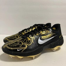 Nike Alpha Huarache Elite 3 Low Baseball Cleats Men's 9.5 Black Gold CV3553-001