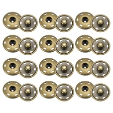 12 Set Sew-on Snap Buttons 25mm Metal Snap Fastener Buttons, Bronze