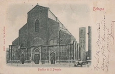 CARTOLINA  BOLOGNA EMILIA ROMAGNA BASILICA DI S. PETRONIO STORIA VIAGGIATA 1900