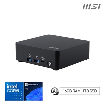 MSI Cubi NUC AI 1UMG Intel Core Ultra 7 155H, Desktop PC, NUC, SFF, Mini