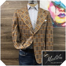 VINTAGE 70s Mens Blazer Sport Coat Casual Jacket Size 40S Classic Button Suit