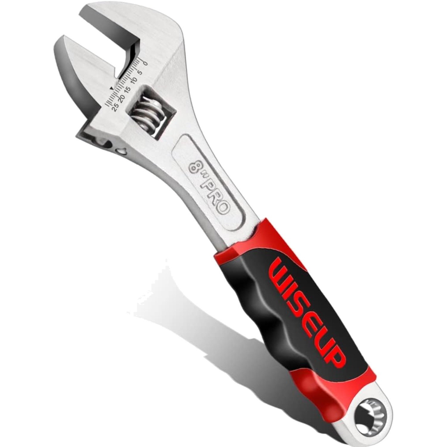 Clé à molette WISEUP 8 pouces 200mm en acier Cr-V avec manche ergonomique