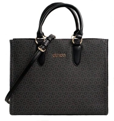 Guess Women's Bag Handbag Top Handle Bag Satchel 4G Logo Coal New