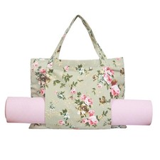 YHSHYZH Yoga Mat Bags for Women, Floral Canvas Sports Gym Bags Fits Yoga Mat...