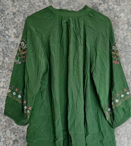 NEW Monsoon Lucia TieNeck Embroidered Blouse Green Holiday All Occasion LGE Boho - Picture 4 of 8