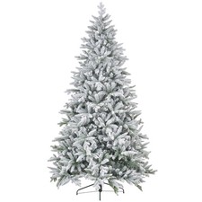 HOMCOM 8ft Snow Flocked Artificial Christmas Tree, Easy Assembly