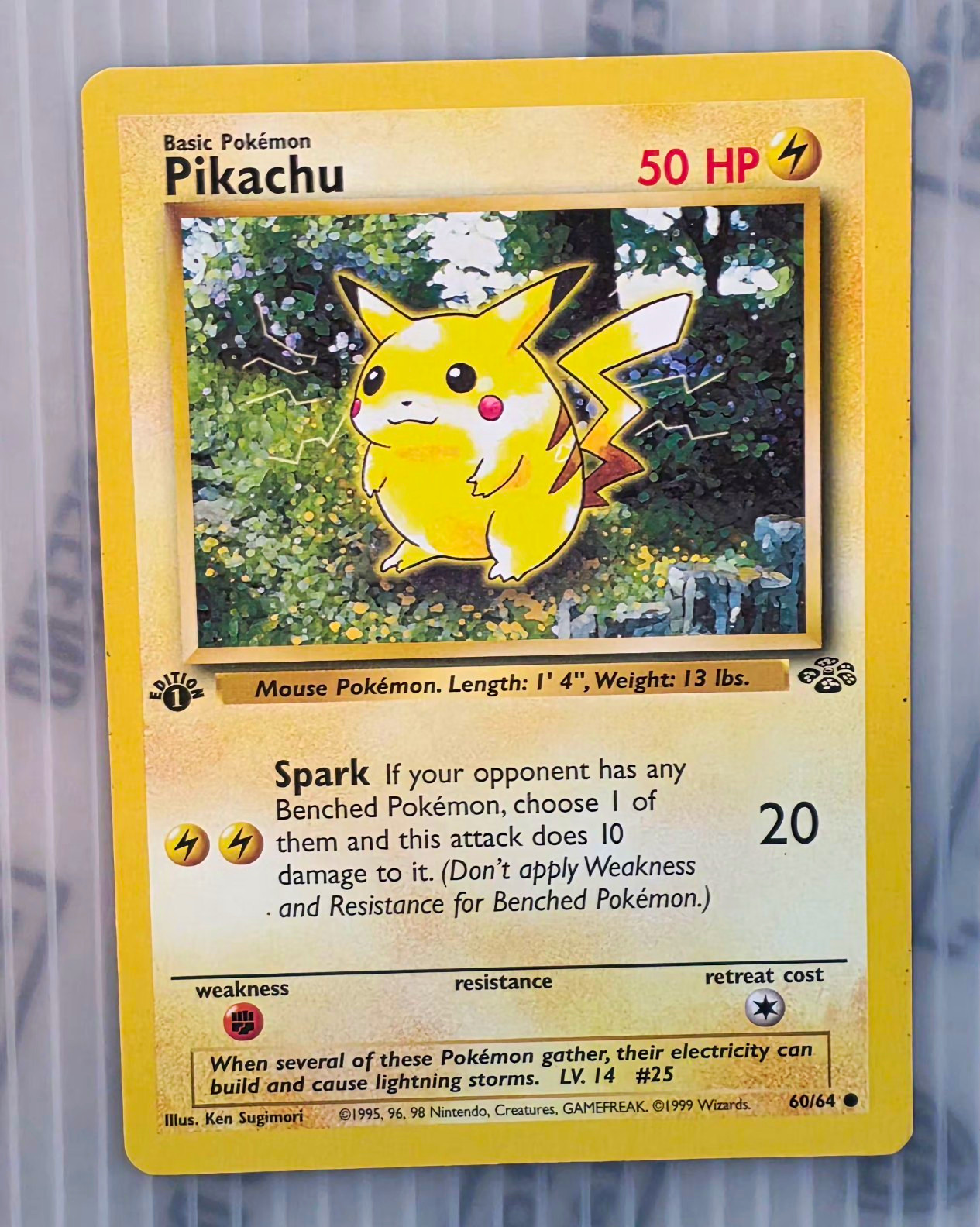[ LP ] Pikachu 60/64 Jungle 1st Edition English