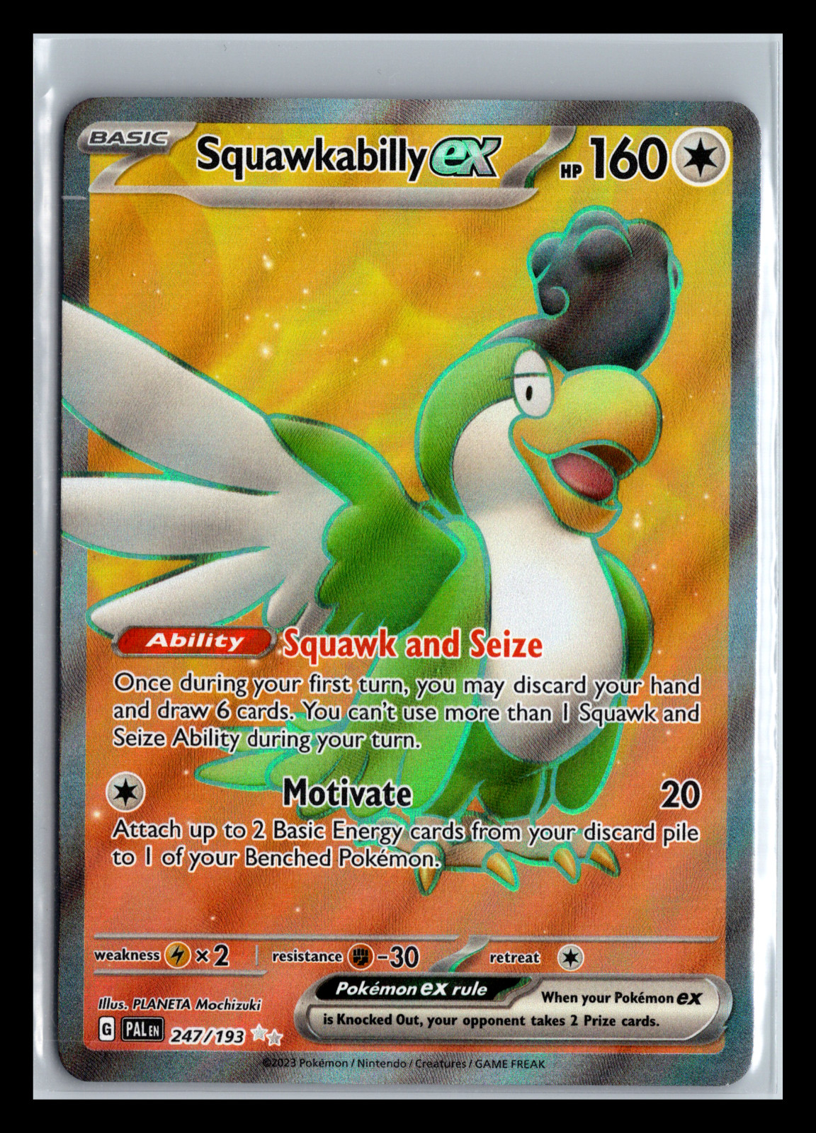 Squawkabilly ex 247/193 Ultra Rare Paldea Evolved Pokemon Near Mint 247/193