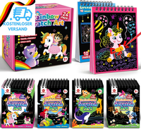 Mocoosy 24 Scratch Art Partymitgebsel FüR Kinder, 8 Themen Kratznotizbuch Kratzb