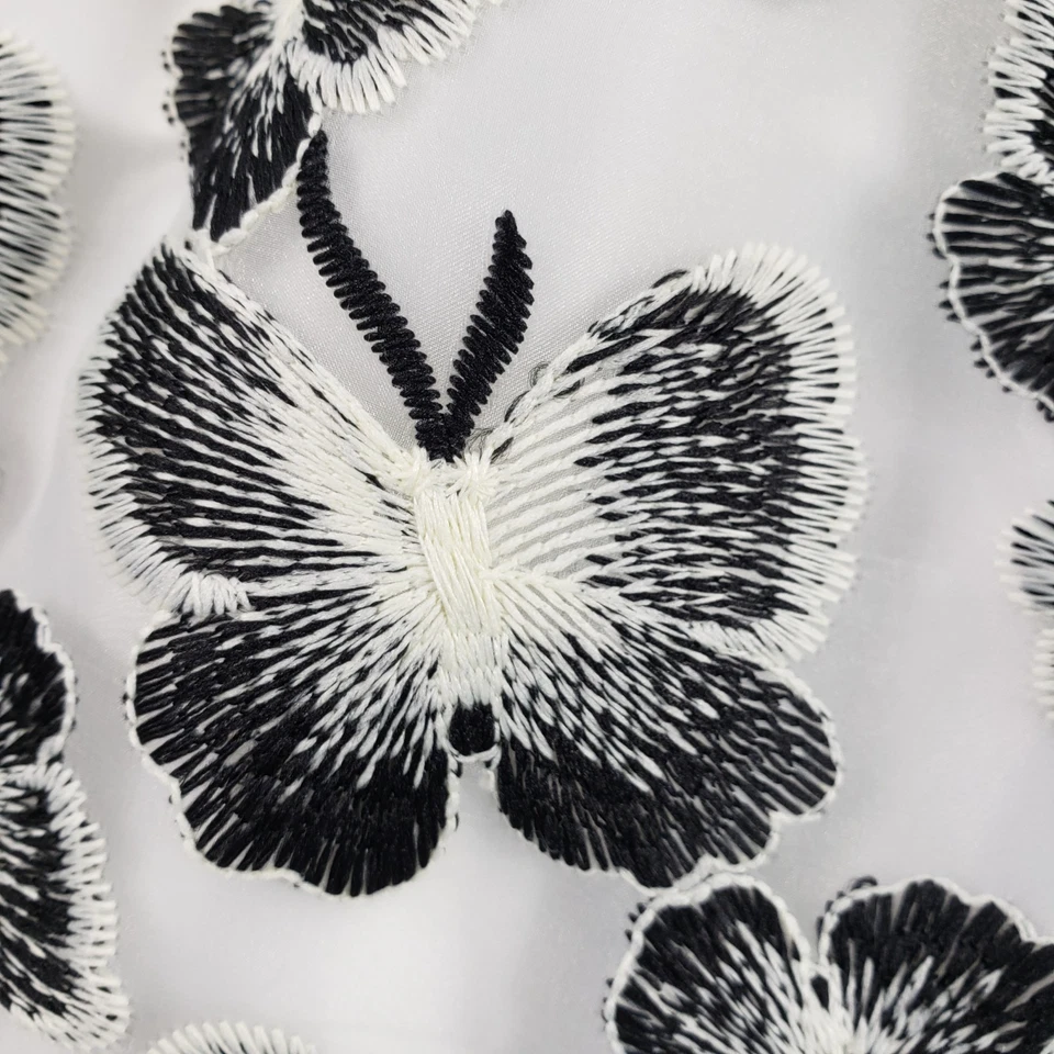 NEW RSVP Talbots Sz 10 White Black Embroidered Butterfly Organza Skirt Fairy NWT - Image 4 of 4