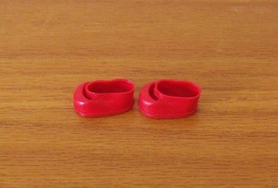Vintage Uneeda PeeWee Doll Shoes in Red