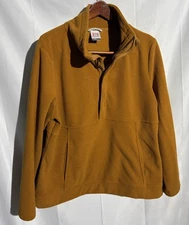 Avalanche Sz XL Fleece 1/2 Zip Cozy Golden Women’s Kangaroo Pocket