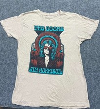 Vintage Style The Doors Jim Morrison Graphic T-Shirt - Size Large Beige/Tan